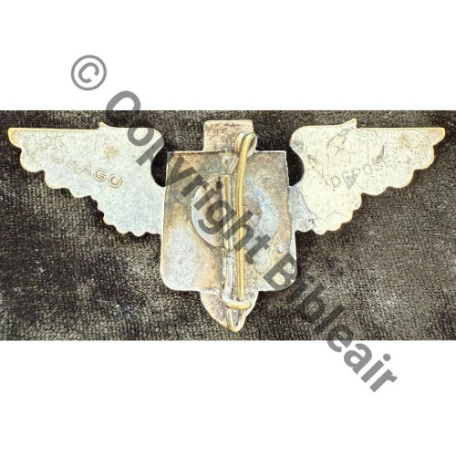 31e ESCADRE DE BOMBARDEMENT  1944-46 Bronze oiseau orange  Dr.Dep Bol Dos lisse irreg Ecu matrice Src.walkyrie.1945 300EurInv 